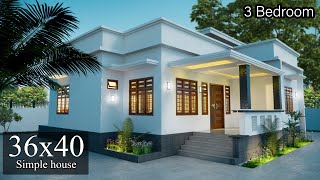 Simple House 36 x 40 with Interior 1440 sqft 160 Gaj | 36x40 House design