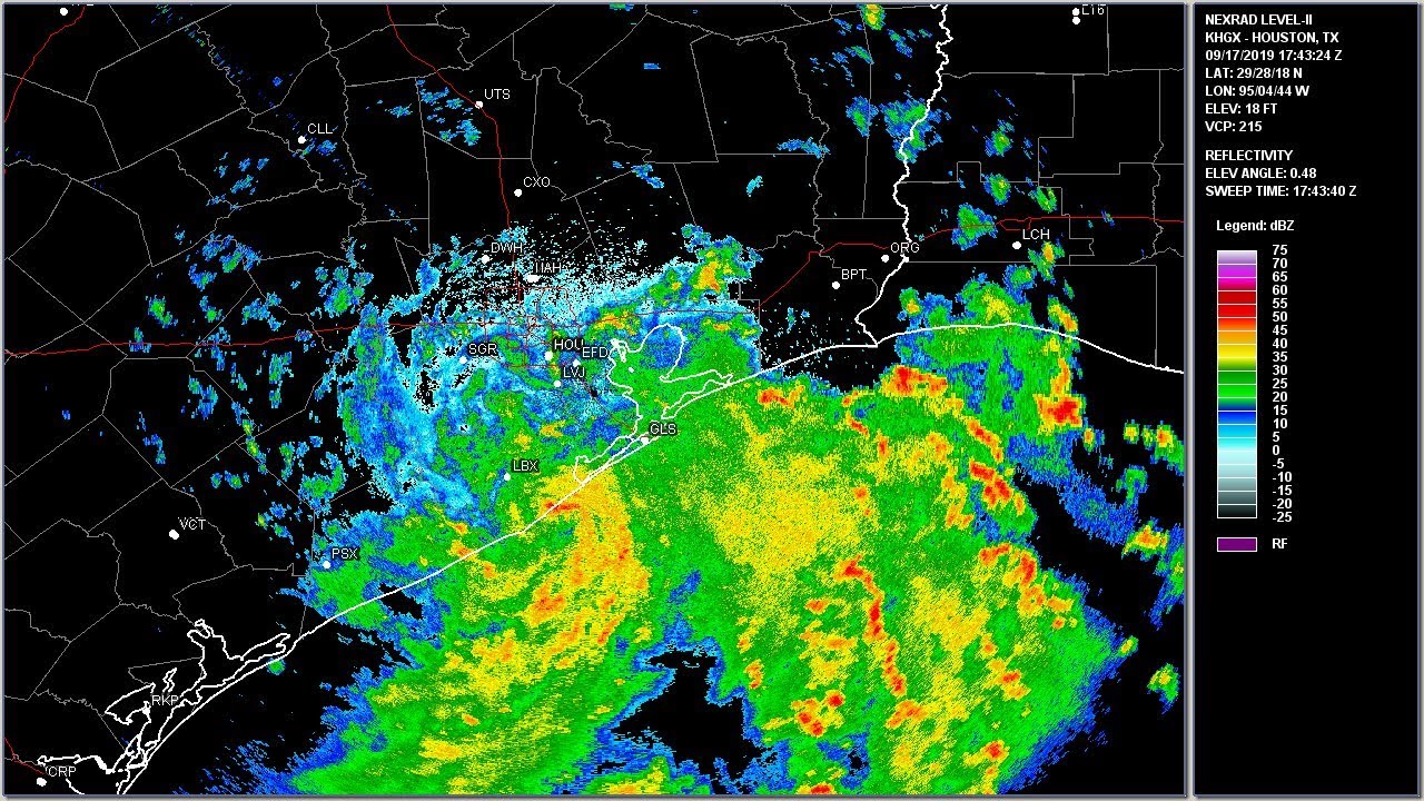 2019 Imelda - Houston, TX WSR-88D Radar Animation (HD 1280x720) - YouTube