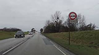 Driving from Nykøbing F to Radsted in Denmark. 4K. 2160p. 24/01-2025