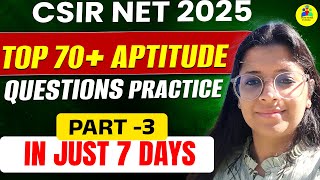 CSIR NET MATHS 2025 PART  3  70 + APTITUDE QUESTION  by vaishali maam