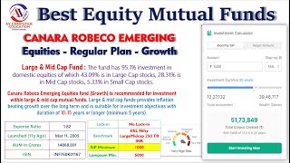 Best Mutual Funds to Invest || Canara Robeco Emerging Equities - Regular Plan - Growth