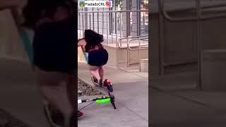 Fat girl riding a  scooter! #funny #win #memes #fail #fatloss