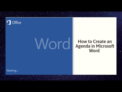 How to Create an Agenda in Microsoft Word 2010 How to Create an Agenda in Microsoft Word 2010