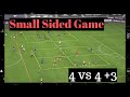 Football/Soccer Skills: 4 vs 4 +3 Spacial reference squares