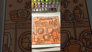 two color challenge 🤩 back vs front of “Cozy Friends” Coloring Book by Coco Wyo using Ohuhu Markers