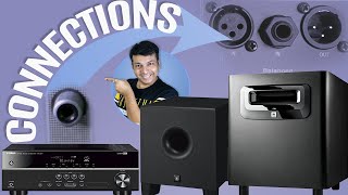 how to connect studio subwoofer JBL LSR310S or Any with AVR or Stereo Power Amplifier Home theater