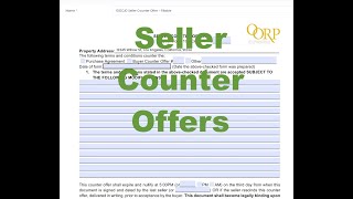 How to fill out a seller counter offer and multiple counter offer tutorial