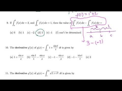 Calc I: Multiple choice questions on basic integration Calc I: Multiple choice questions on basic integration