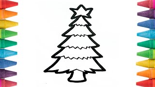 How To Draw Christmas Tree Easy Step By Step For Kids |Drawing Easy For Kids