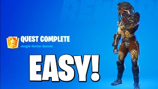 How To EASILY Unlock Predator + EMOTE!!  (FULL / ALL Jungle Hunter Quest Guide)