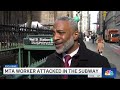 exclusive man attacks mta worker after she woke him up at wall street station nbc new york