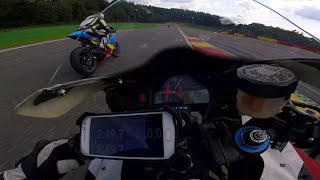 Spa Francorchamps - Honda CBR 600 - Bagarres en piste