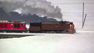 [HD] Dampfschneeschleuder Xrot d 9213 am Berninapass auf Sonderfahrt