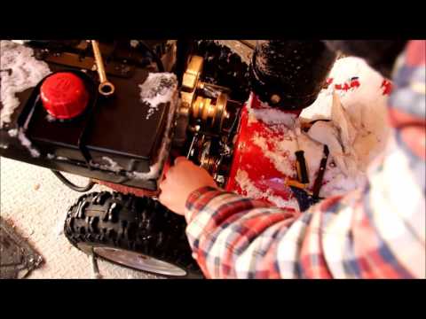 Brute snowblower internal auger cable replacement and belt replacement Brute snowblower internal auger cable replacement and belt replacement