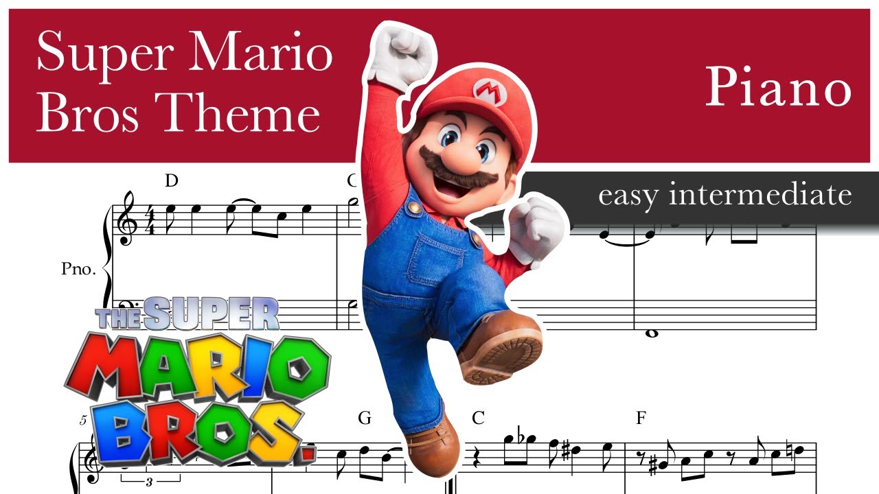 Super Mario Theme Song Sheet Music Piano Detroit Chinatown