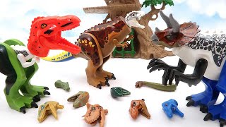 Lego Dinosaur Transformer Hybrid Dinosaurs - Tyrannosaurus, Triceratops 레고 공룡 블럭 쥬라기