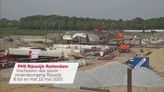 Timelapse PHS Rijkswijk- Rotterdam: Inschuiven dak bij spooronderdoorgang Rijswijk - ProRail 2020