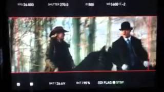 Cari Swanson Riding with Russell Crowe on set of Winters Tale