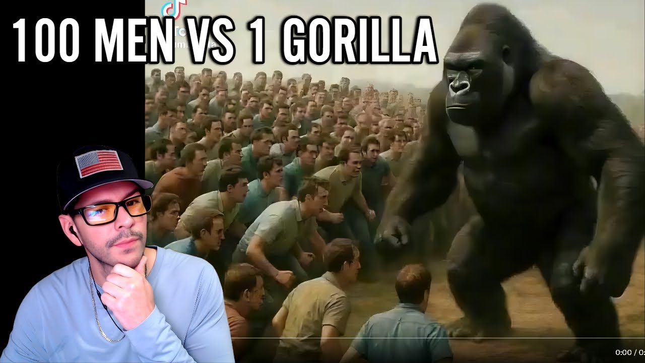 100 Men Vs 1 Gorilla Youtube
