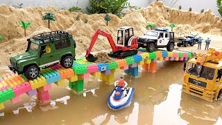 Bridge Blocks Toys Construction Vehicles Excavator, Police Cars~! BIBO TOYS