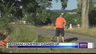 Vererans Cemetery clean up in Altoona