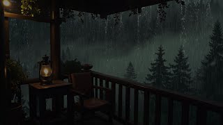 Rain on Balcony with Thunderstorm - Relaxing Sounds for Deep Sleep \u0026 Relaxation