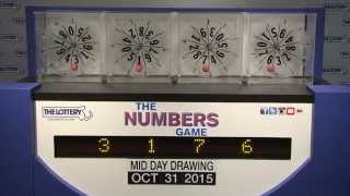 Midday Numbers Game Drawing: Saturday, October 31, 2015