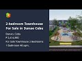 2-bedroom Townhouse For Sale in Danao Cebu