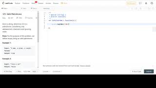 LeetCode 125. Valid Palindrome JavaScript Solution