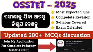 200+ Pedagogy MCQ discussion Marathon for OSSTET OTET CTET RHT LTR SSD JT tgt exam by Arpita mam