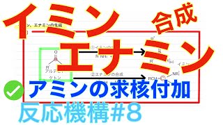 ＜大学有機化学＞ イミン エナミンの生成 アミンの求核付加 反応機構#8