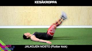 Kesäkroppa - Jalkojen nosto (flutter kick)