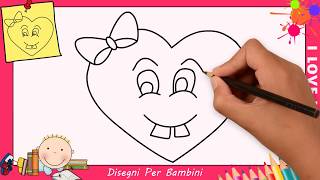 Come disegnare un cuore FACILE & KAWAII passo per passo per bambini 6