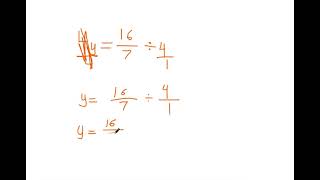 4y = 17 divided by 4