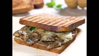 Grilled Mushroom Sandwich | Grilled Mushroom Sandwich Recipe | Mushroom Sandwich Recipe