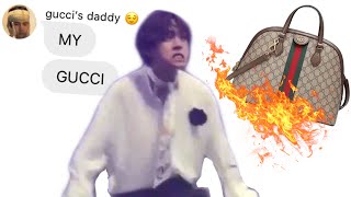 BTS TEXTS- tHe oNe who bUrNt thE guCCi