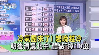 冷氣團來了! 越晚越冷明後清晨北中「體感」掉10度｜TVBS新聞