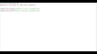Python Program for ADDITION of Two Integer Numbers | python programming/@learn_coding_625