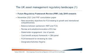 What's Happening in Financial Services Regulation: A UK-Focused Talk for Asset Managers