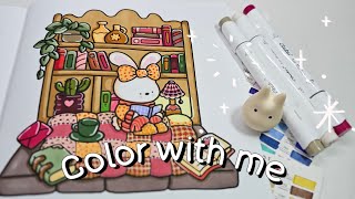 Color with me | Little Corner Coloring Book - Cozy Bedtime | Ohuhu Alcohol Markers 🌜✨️🩷