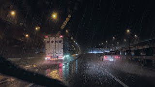 ☔️Driving on the highway leading from Tokyo to the suburbs in heavy rain😴 for #Sleep #Work #Study