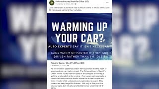 Pickens County Sheriff's Office urges residents not to leave cars on, unattended