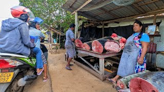 WoW.! Another beautiful day at the rural market fresh fish Cutting and selling in Villagers 🌊🦈