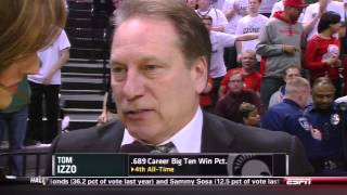 Tom Izzo angry during halftime interview Ohio State