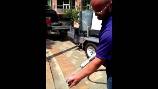 Sandblasting an aluminum can.