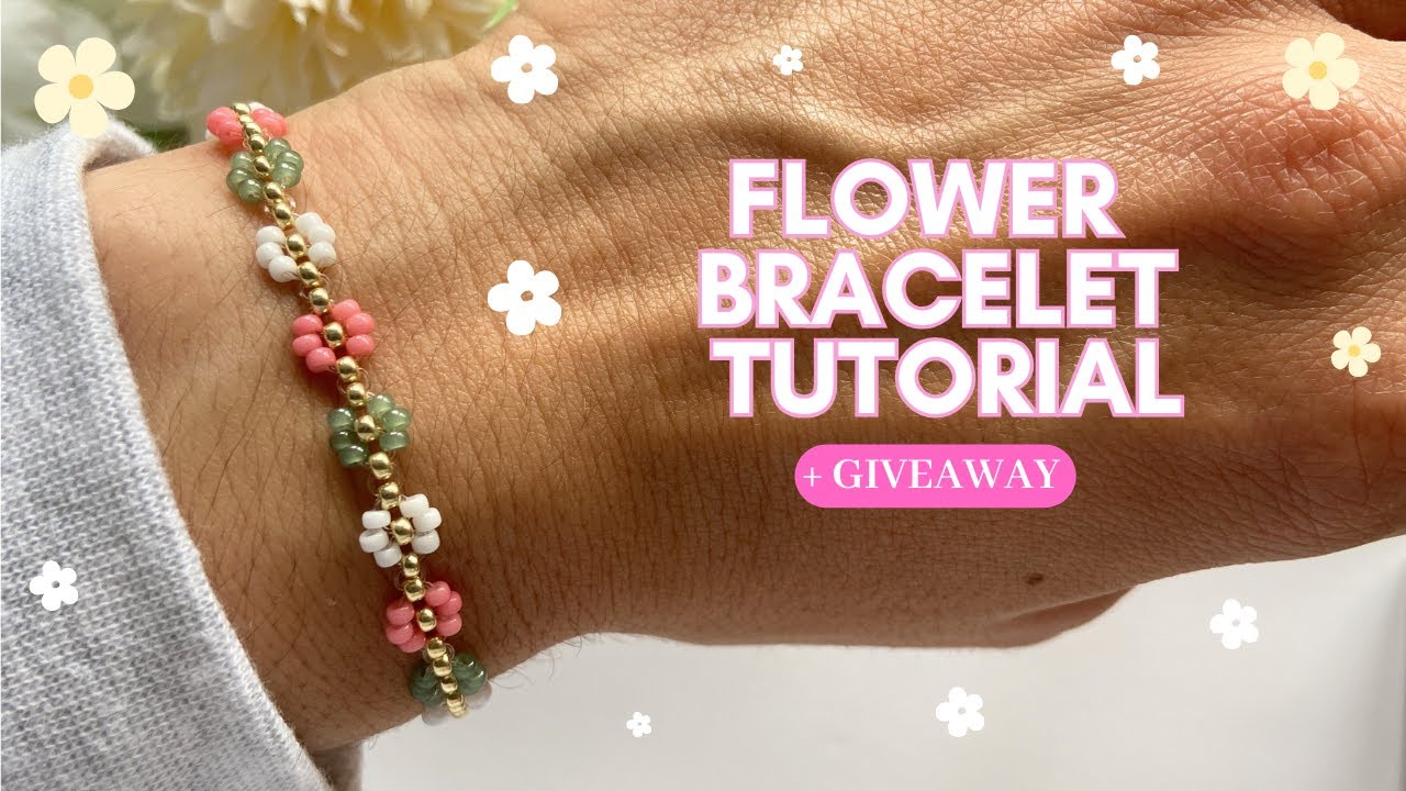 Easy Beaded Daisy Flower Bracelet Tutorial Youtube