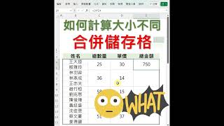 EXCEL 如何計算大小不同的合併儲存格 #EXCEL教學 #EXCEL