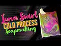 🌙 Luna Swirl Cold Process Soap | Experimenting with interesting color bleeds 😃