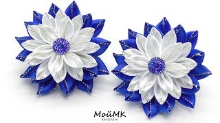 Резинки канзаши МК Kanzashi Tutorial DIY МойМК