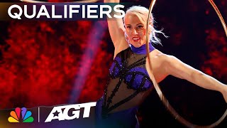 Grace Good returns with a FIERY hula hoop spectacle! | Qualifiers | AGT 2023